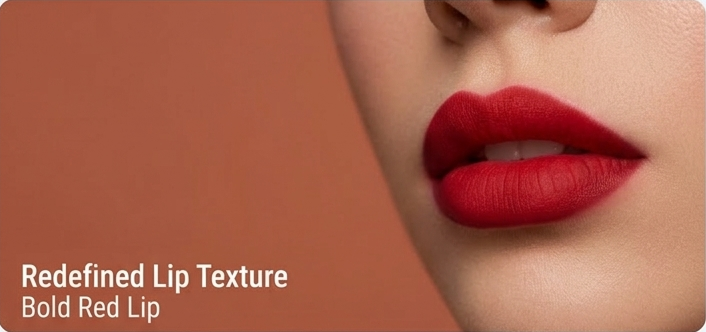Redefined Lip Texture Bold Red Lip